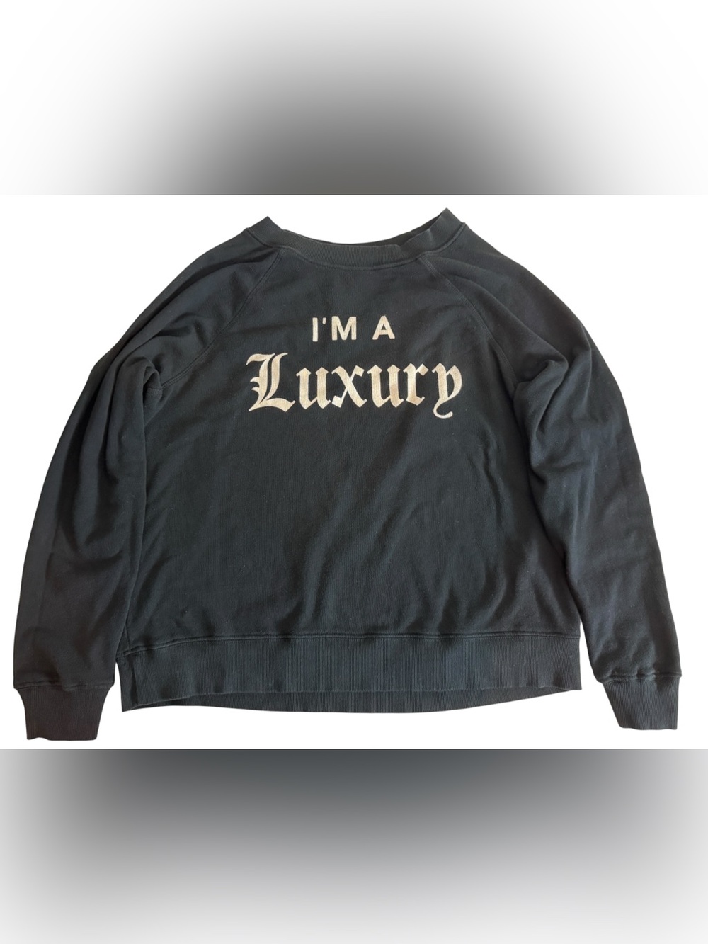 Wildfox I’m A Luxury Black Sweatshirt Size S